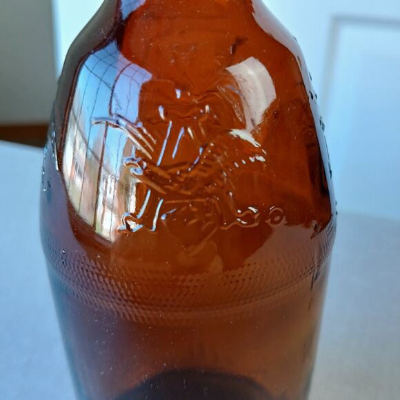 VTG 1960s Anheuser Busch amber brown glass empty bottle Eagle A embossed 6.5"H - Picture 2 of 14